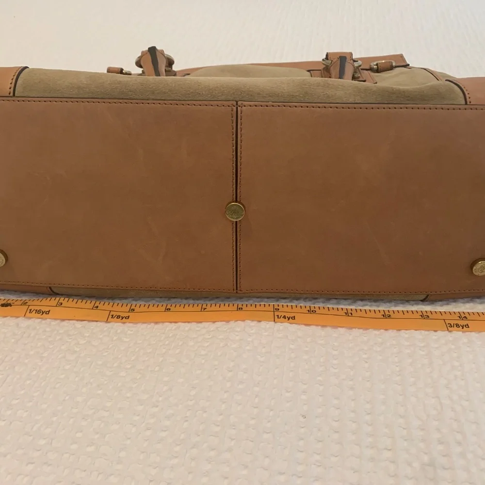 Prix de Dressage Suede & Leather Satchel — Tan/Camel - Picture 13 of 15